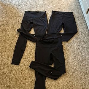 Set of 3 Size 10 Lululemon wunder Train High Rise tight